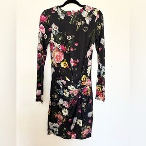 Ted Baker London Izzie Floral Canvas Painting Dress Size 1 (US 4) midi dress